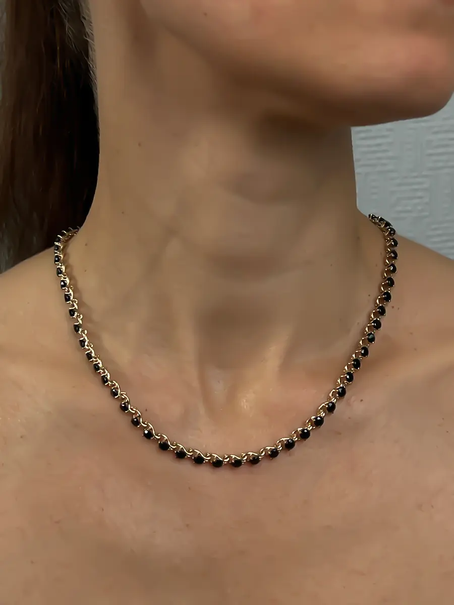 Купить Колье cо шпинелями из ювелирной бронзы - Колье, Ювелирная бронза - 1 000 в интернет-магазине кристалл мечты в Москве