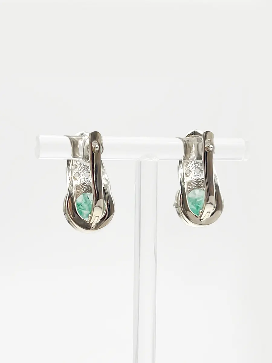 Купить Серьги из серебра с аквамаринами природными - Серьги, Серебро - 925 в интернет-магазине кристалл мечты в Москве