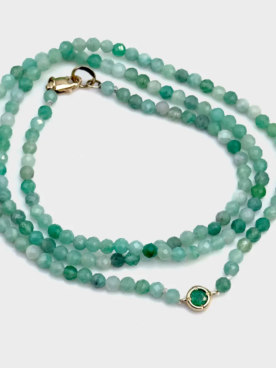 Купить Колье из золота с изумрудами природными - Колье, Золото - 585 в интернет-магазине кристалл мечты в Москве