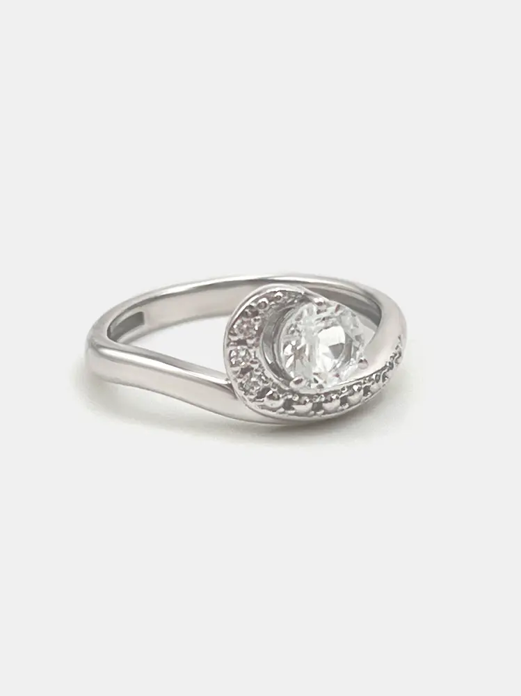 Купить Кольцо из серебра с фенакитом природным и фианитами. Покрытие родий - Кольцо, Серебро - 925 в интернет-магазине кристалл мечты в Москве