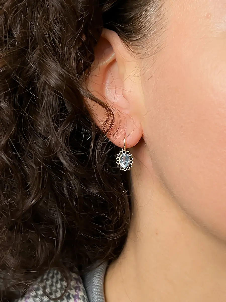 Купить Серьги из ювелирной бронзы с топазами и шпинелями - Серьги, Ювелирная бронза - 1 000 в интернет-магазине кристалл мечты в Москве