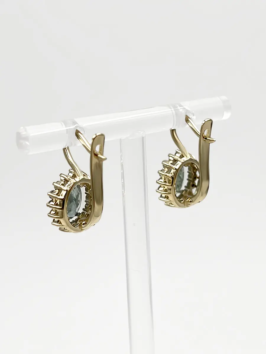 Купить Серьги из золота с александритами природными уральскими  и бриллиантами - Серьги, Золото - 585 в интернет-магазине кристалл мечты в Москве