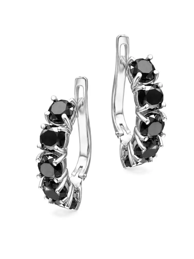 Купить Серьги со шпинелями, серебро, покрытие родий - Серьги, Серебро - 925 в интернет-магазине кристалл мечты в Москве