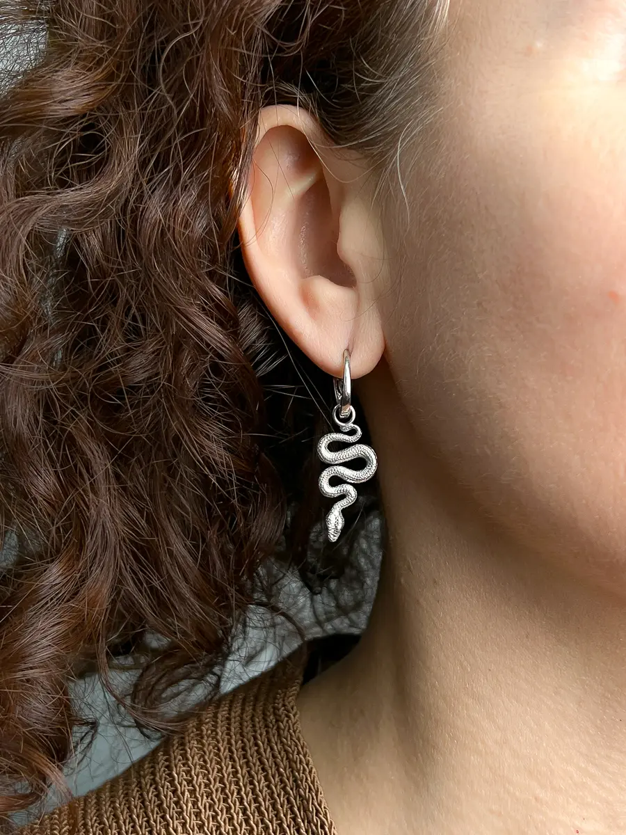 Купить Подвеска на серьги из серебра с бриллиантами чёрными - Подвеска на серьги, Серебро - 925 в интернет-магазине кристалл мечты в Москве